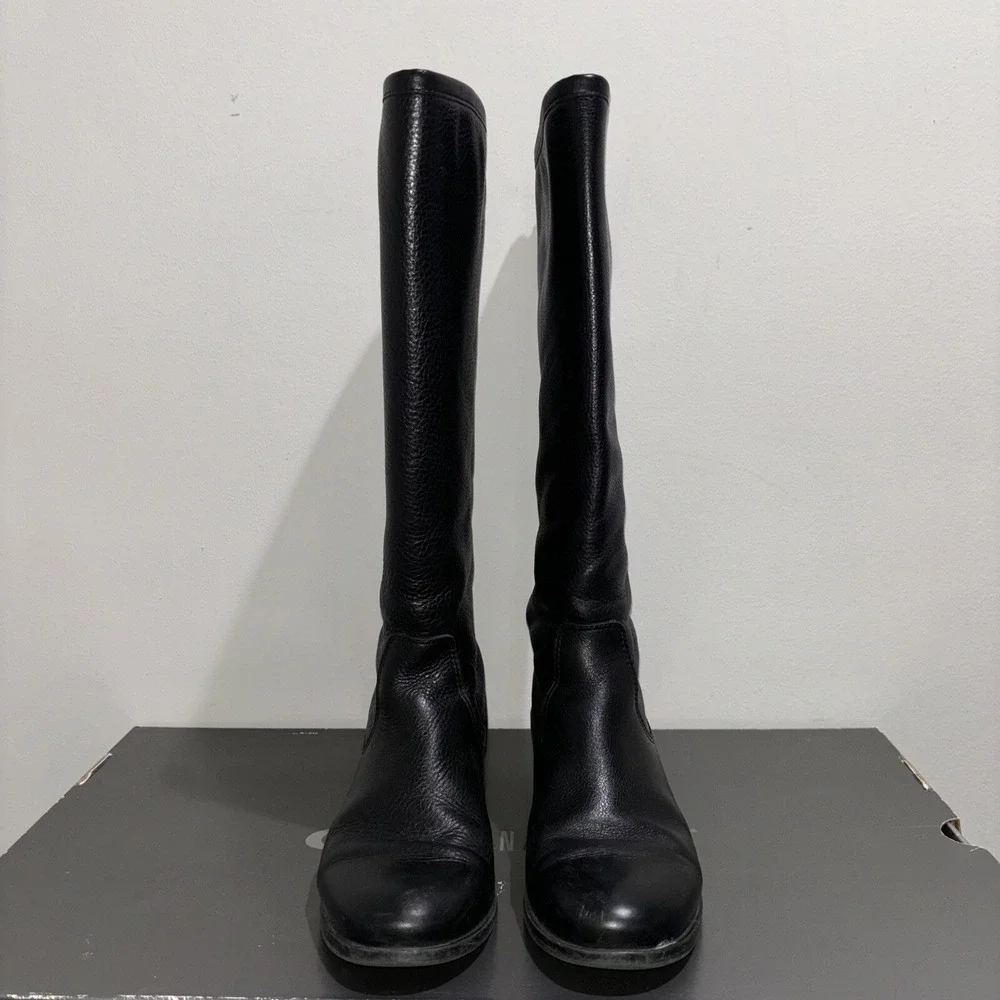 La Canadienne Sarit Black Leather Waterproof Women Knee High Boots US 7M 5446002